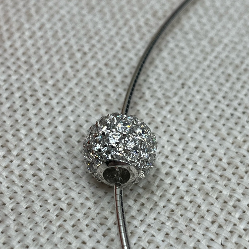 925 Sterling Silver QVC Epiphany Diamonique Pavé Bead Necklace - Picture 12 of 16